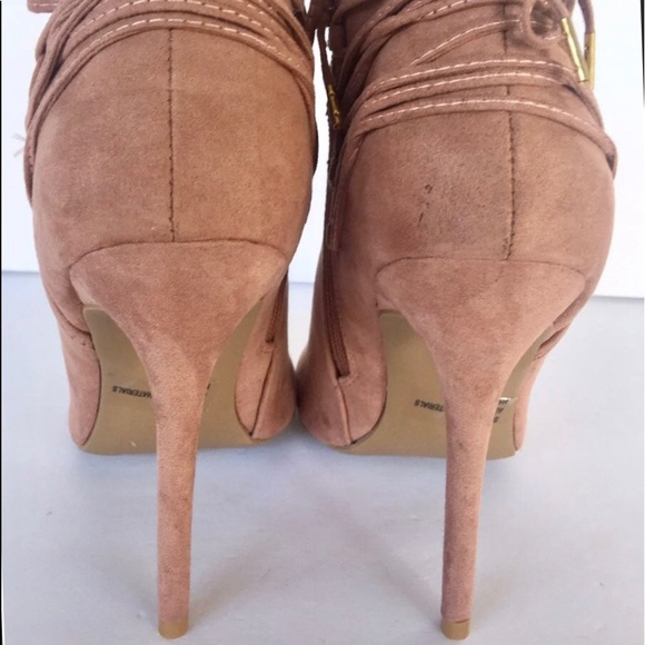 Peep Toe Laced Ankle Boots Size 9 New in Box - Picture 5 of 6